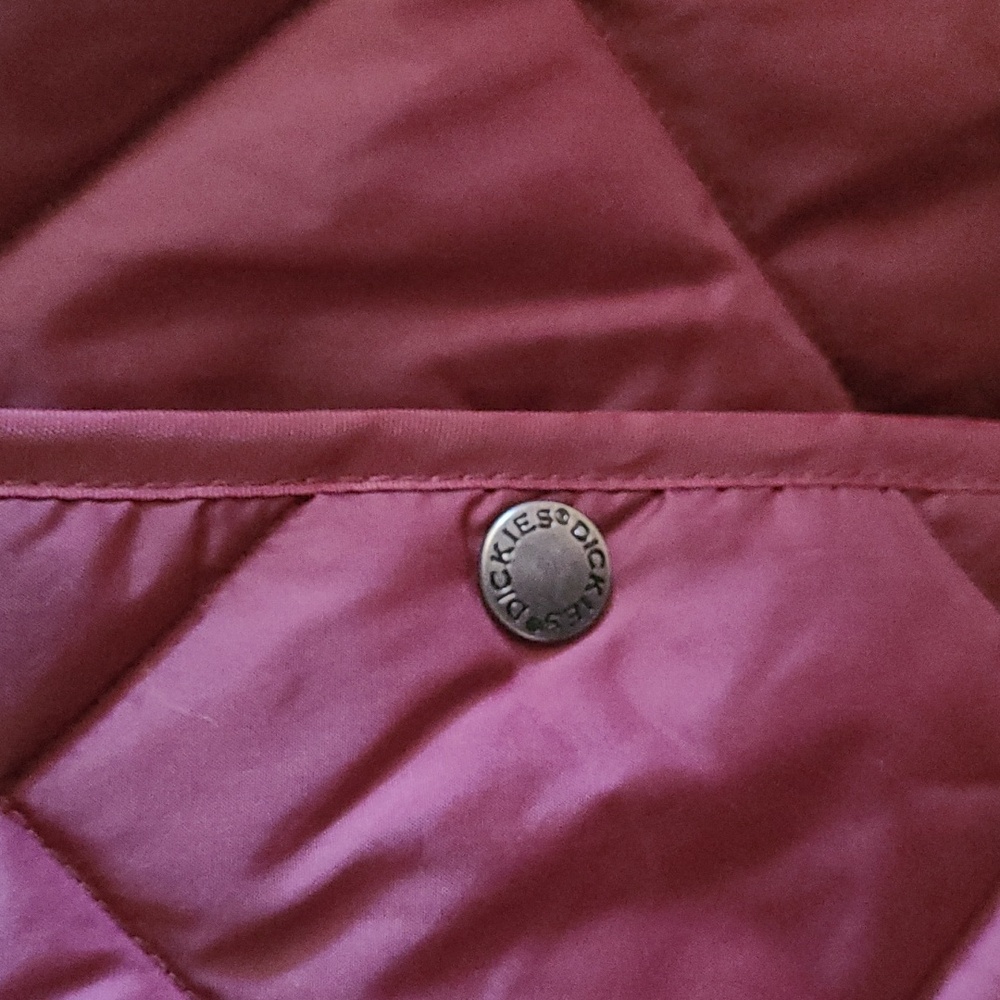 Dickies Diamond Quilted Jacket, Like New, Burgundy, Sz L, *Missing Hood* - Picture 6 of 10
